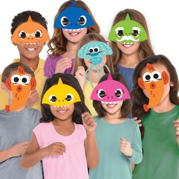 8 masques papier  baby shark | jourdefete.com