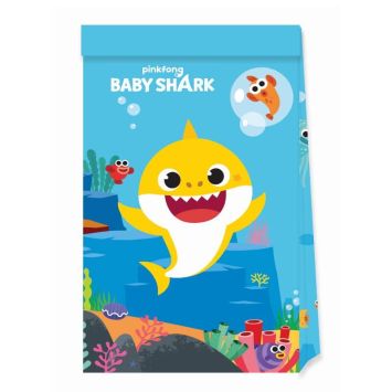 4 sacs cadeaux en papier FSC de Baby Shark | jourdefete.com