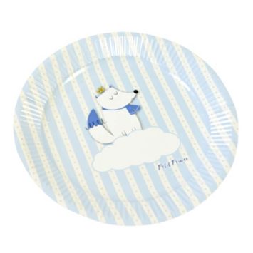 6 Assiettes à Dessert en Carton - Baby Shower - Renard Bleu| jourdefete.com