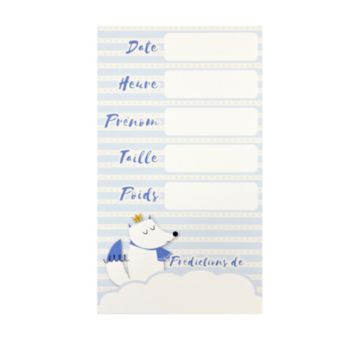 6 Cartes de Prédiction Naissance - Baby Shower - Loup Bleu | jourdefete.com