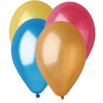 10 ballons métallisés en latex - 30 cm - Couleur Multicolore