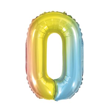 Ballon à air Chiffre Iridescent Arc-en-ciel - 40 cm - Chiffre au Choix