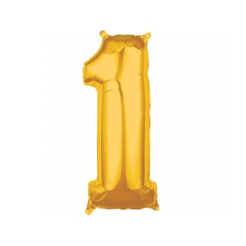 Ballon à air Chiffre Or - 66 cm - Chiffre au Choix