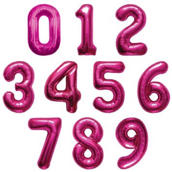 Ballon à air Chiffre Rose - 66 cm - Chiffre au Choix