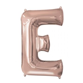 Méga Ballon Hélium - Lettre E - Rose Gold