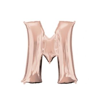 Méga Ballon Hélium - Lettre M - Rose Gold