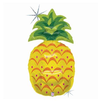 ballon aluminium holographique ananas de 94 cm | jourdefete.com