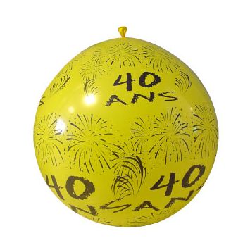 Ballon de Baudruche Géant "40 ans" 1 mètre - Coloris au choix