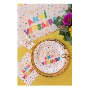 10 Assiettes - Anniversaire Ballons Multicolores