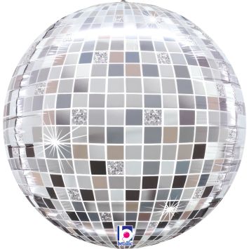 Ballon Globe 4D - Diamètre 38 cm - Boule Disco argentée