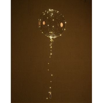 Un ballon de 45 cm transparent et sa guirlande led pour une illumination élégante lors d'un mariage | jourdefete.com