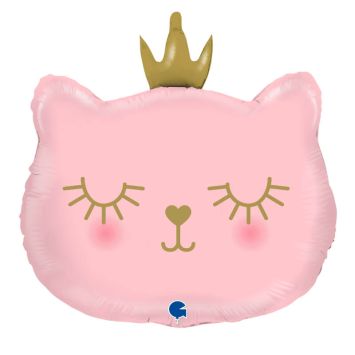 ballon aluminium chaton princesse rose de 66 cm | jourdefete.com