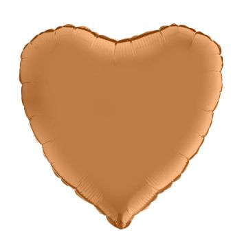 Ballon Hélium Cœur Satiné 46 cm - caramel