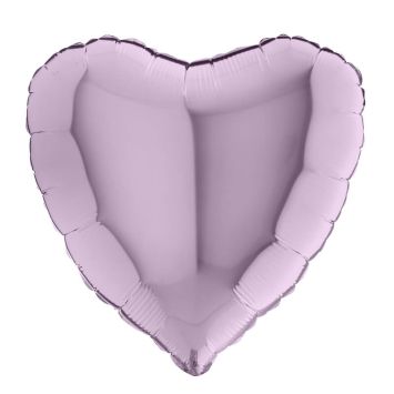 ballon cœur aluminium lilas