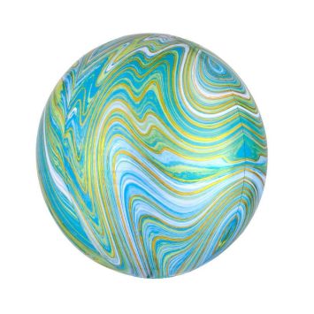 Ballon Orbz en aluminium - Marbre - 38 cm - Couleur au choix