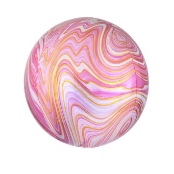 Ballon Orbz en aluminium - Marbre - 38 cm - Couleur au choix
