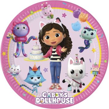 8 assiettes en carton - Diamètre 23 cm - Gabby et la Maison magique™