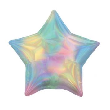 Ballon en aluminium - Arc-en-ciel Pastel - Forme au choix