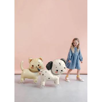 Ballon en aluminium - Chien à roulettes - 70 x 59 cm