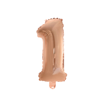 Ballon en aluminium en forme de chiffre - Rose Gold - 35 cm - Chiffre au choix