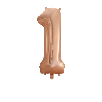 Ballon en aluminium en forme de chiffre - Rose Gold - 86 cm - Chiffre au choix