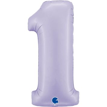 Ballon en aluminium en forme de chiffre - Lilas - 102 cm - Chiffre au choix