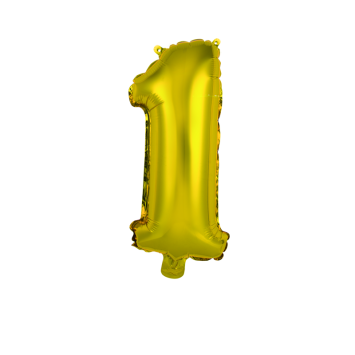 Ballon en aluminium en forme de chiffre - Or - 35 cm - Chiffre au choix