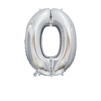 Ballon chiffre 0 argent 86 cm pour déco de fête éclatante | jourdefete.com
