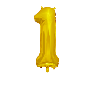 Ballon en aluminium en forme de chiffre - Or - 86 cm - Chiffre au choix