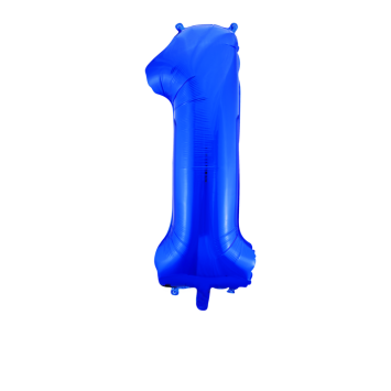 Ballon en aluminium en forme de chiffre - Bleu - 86 cm - Chiffre au choix