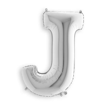 Ballon en aluminium métallisé Argent - 102 cm - Lettre au choix