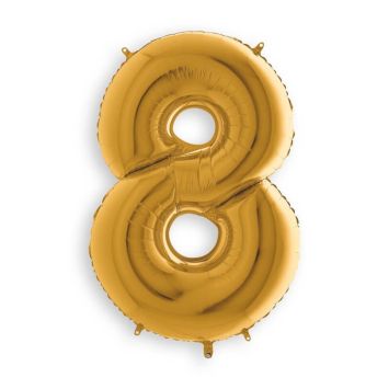 Ballon en aluminium métallisé Or - 102 cm - Chiffre au choix