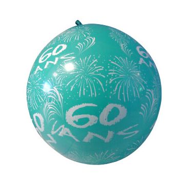 Ballon de Baudruche Géant "60 ans" 1 mètre - Coloris au choix