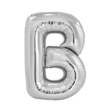 Ballon géant en aluminium en forme de lettre - Argent - Lettre au choix