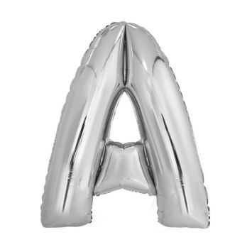 Ballon géant en aluminium métallisé Argent en forme de lettre  | jourdefete.com
