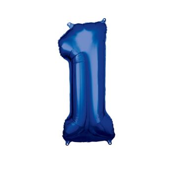 Ballon Géant Hélium - Bleu - Chiffre au choix