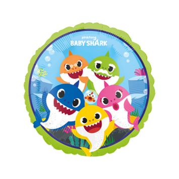 ballon rond hélium 43 cm baby shark | jourdefete.com