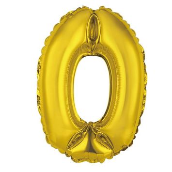 Ballon Métallique à Air - Or - 36 cm - Chiffre au Choix