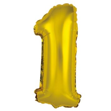 Ballon Métallique à Air - Or - 36 cm - Chiffre au Choix