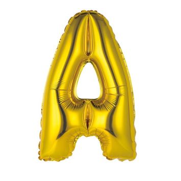 Ballon Métallique à Air - Or - 36 cm - Lettre au Choix