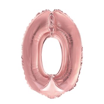 Ballon Métallique à Air - Rose Gold - 36 cm - Chiffre au Choix