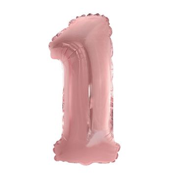 Ballon Métallique à Air - Rose Gold - 36 cm - Chiffre au Choix