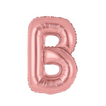 Ballon Métallique à Air - Rose Gold - 36 cm - Lettre au Choix