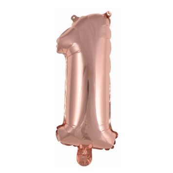 Ballon Métallique à Air - Rose Gold - 40 à 45 cm - Chiffre au Choix