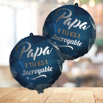 Ballon métallique rond - Papa - Collection Papa Parfait