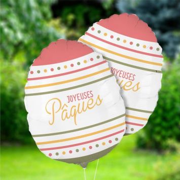 Ballon Métallique - Joyeuses Pâques - Forme d'œuf