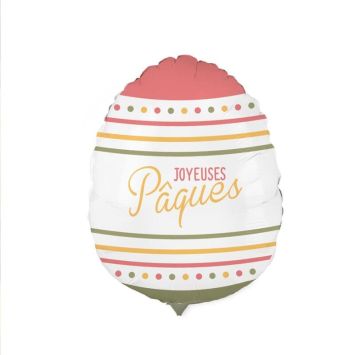 Ballon Métallique - Joyeuses Pâques - Forme d'œuf | jourdefete.com