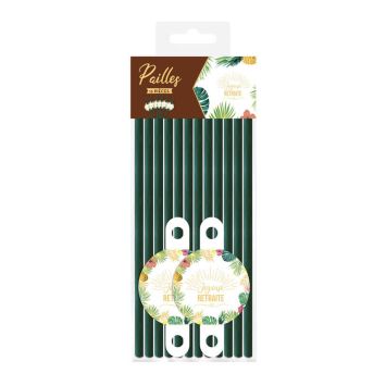 Pack de 12 pailles - Joyeuse Retraite | jourdefete.com