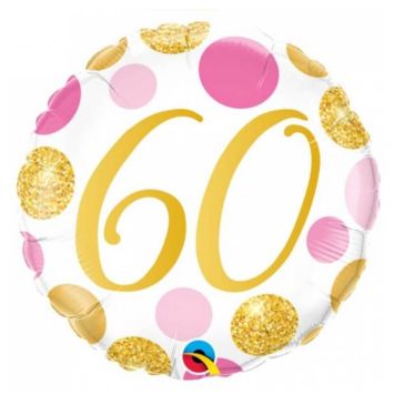 Ballon metallise 46 cm ⌀ -  60 ans - ballon geant gonflable a l'helium | jourdefete.com