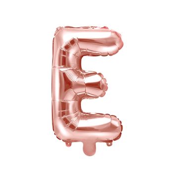 Ballon lettre "E" rose gold 35cm pour décoration festive | jourdefete.com